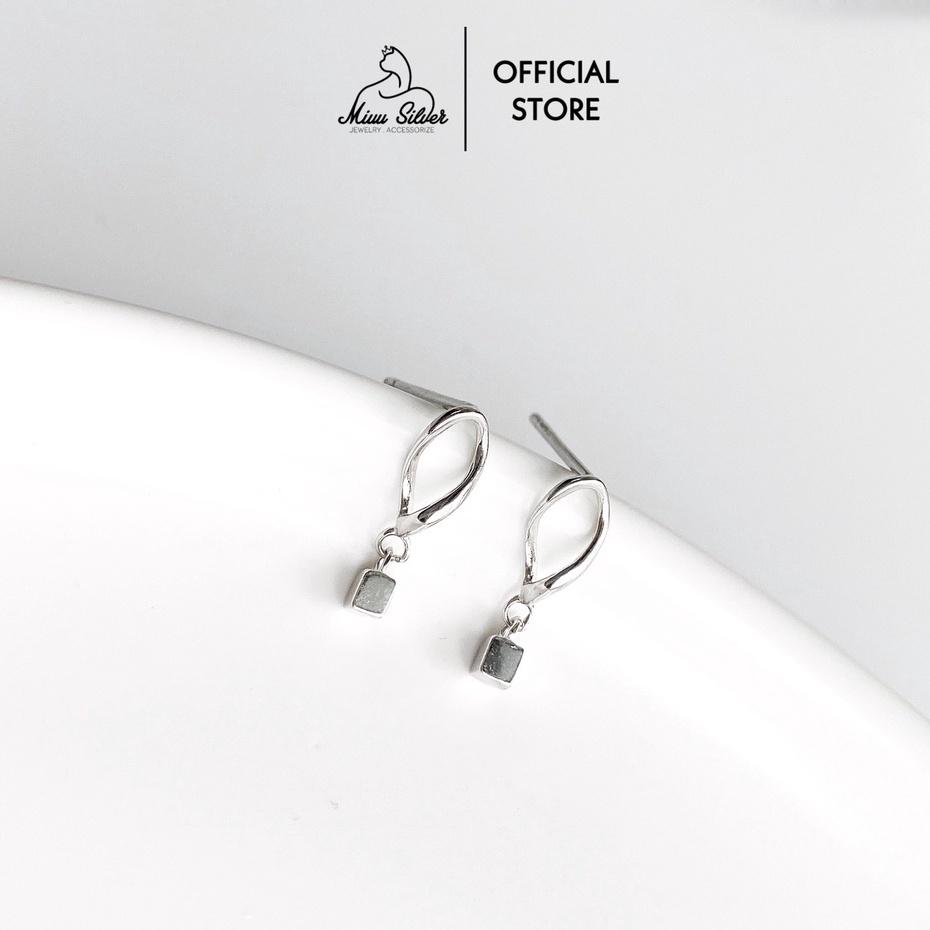 Khuyên tai bạc 925 Miuu Silver Dottie Cube, bông tai nữ thời trang