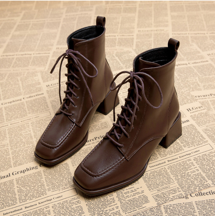 Boot cổ lửng màu NÂU ĐẤT mũi vuông SÀNH ĐIỆU GBN11203
