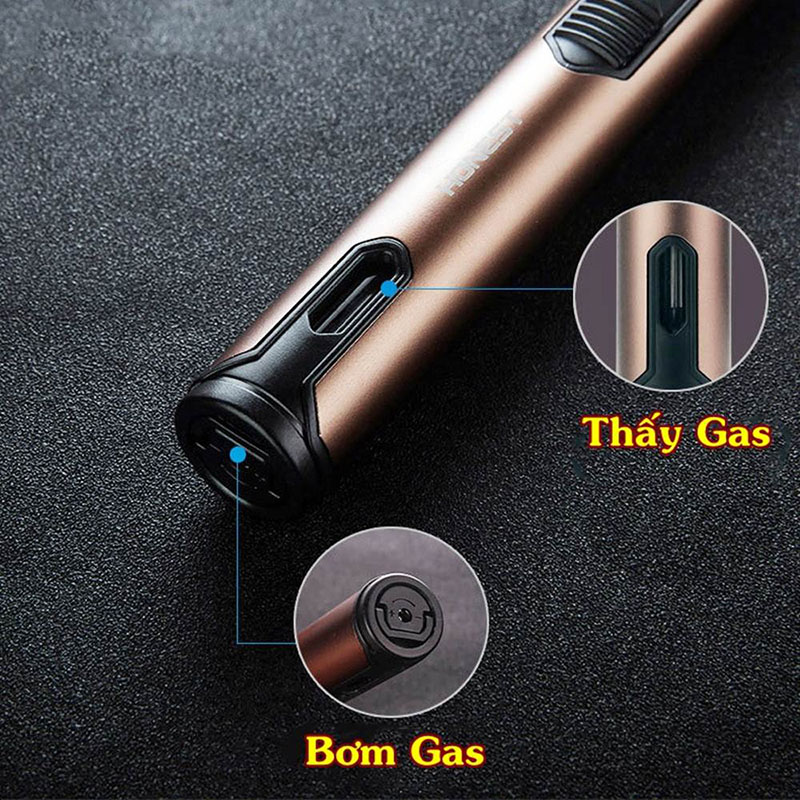 Bật Lửa Khè Mồi Bếp Honest 753 Kim Loại – Xài Gas (giao màu ngẫu nhiên)