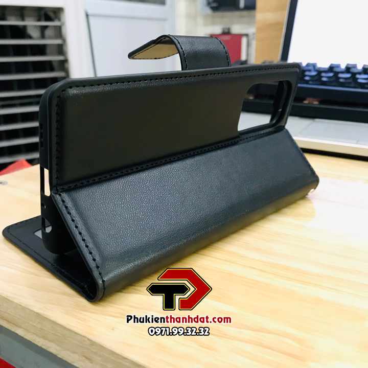 Bao da dạng ví cho OPPO Reno8 Z 5G hiệu Hanman có quai cài - Hàng chính hãng