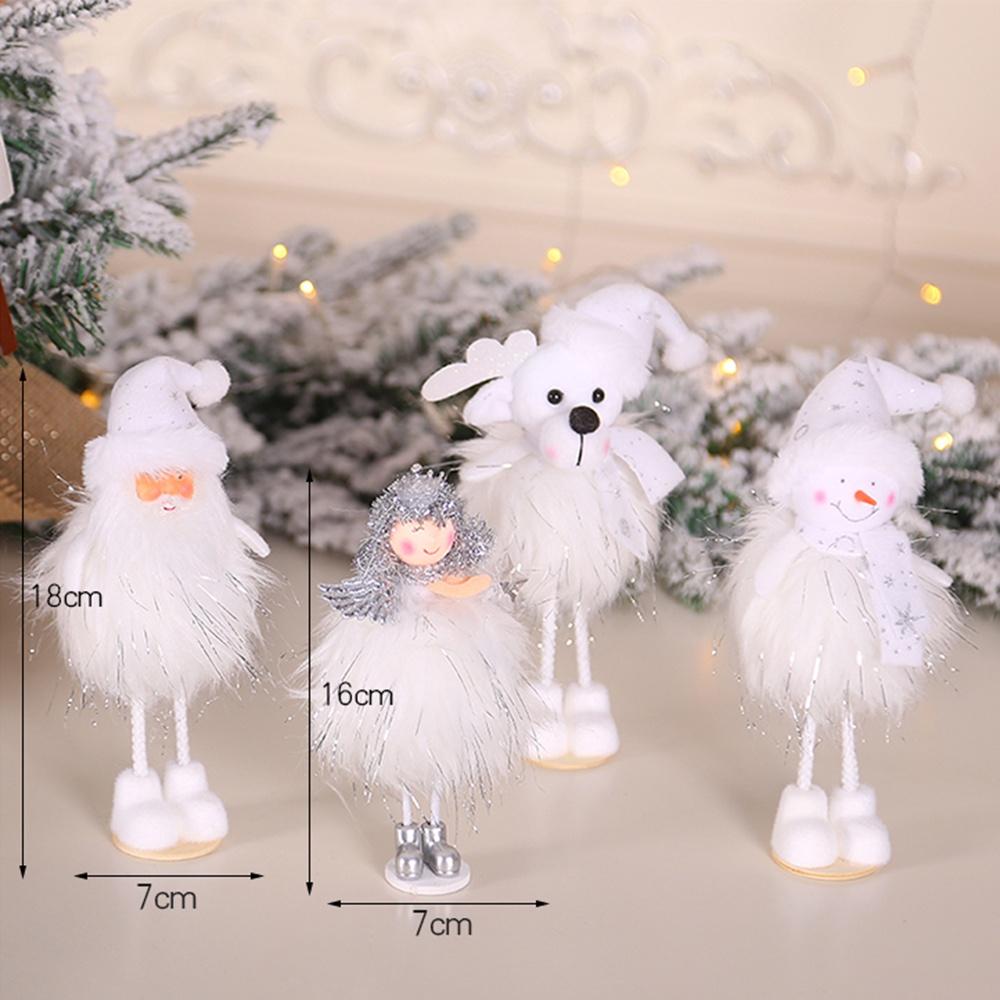 Búp bê đứng bằng vải lụa bạc dễ thương trang trí nhà cửa/ phòng khách/ phòng ngủ dịp Giáng Sinh/ năm mới