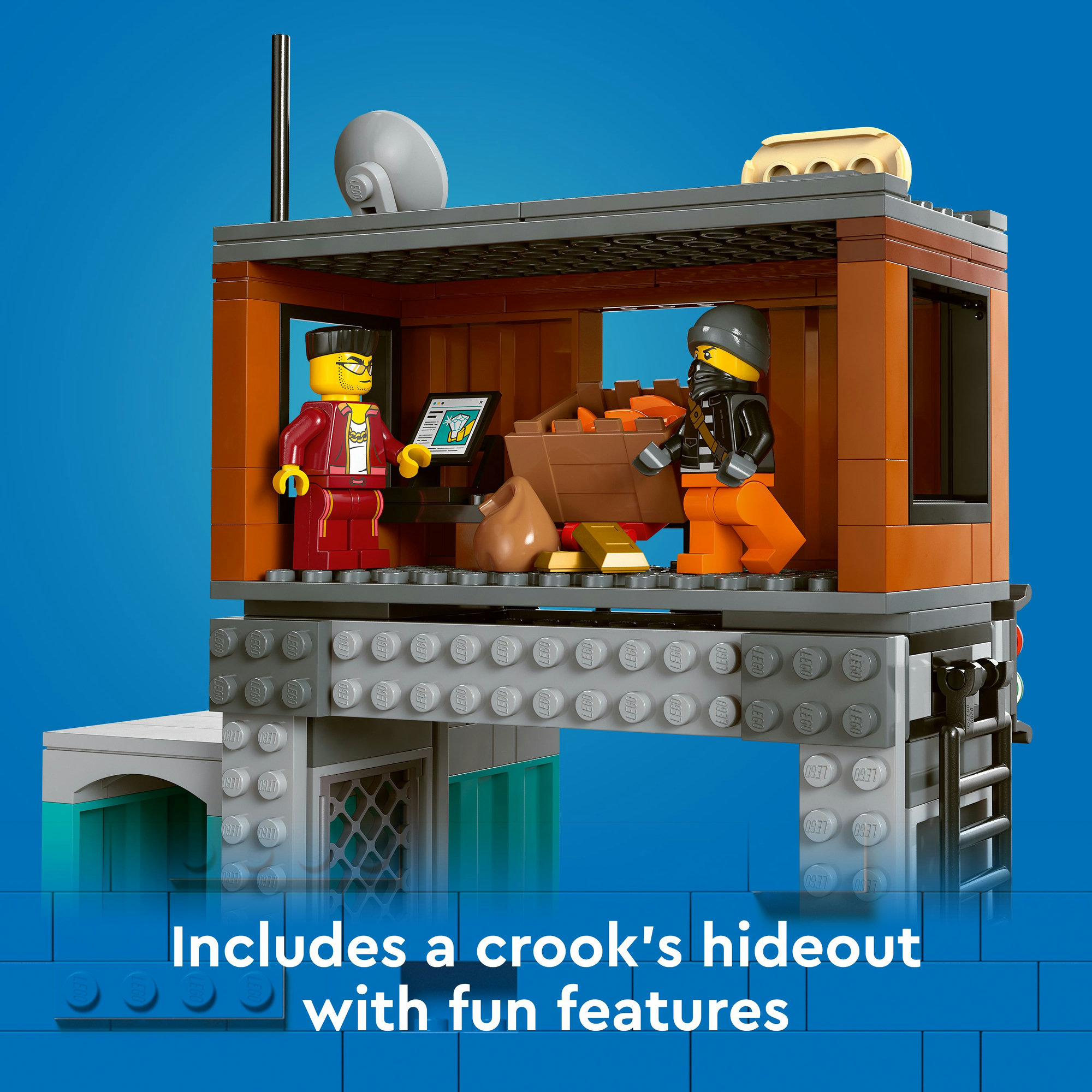 Hình ảnh LEGO CITY 60417 Đồ chơi lắp ráp Tàu cảnh sát và hang ổ tội phạm (311 chi tiết)