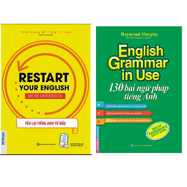 Combo English Grammar In Use - 130 Bài Ngữ Pháp Tiếng Anh+RESTART YOUR ENGLISH - MORE EXPRESSION - YÊU LẠI TIẾNG ANH TỪ ĐẦU