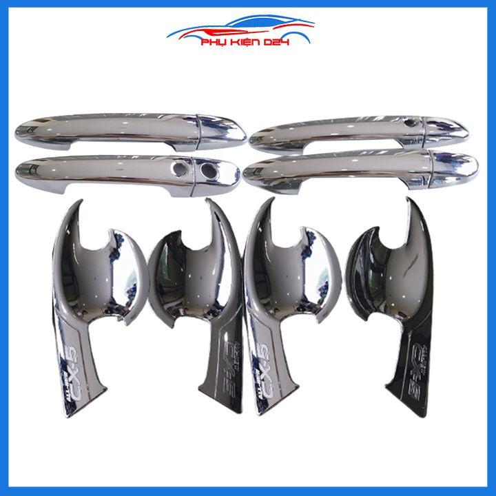 Ốp tay hõm CX5, CX-5 2018-2019-2020-2021-2022 vân carbon, titan, mạ crom chống trầy bảo vệ cửa xe ô tô