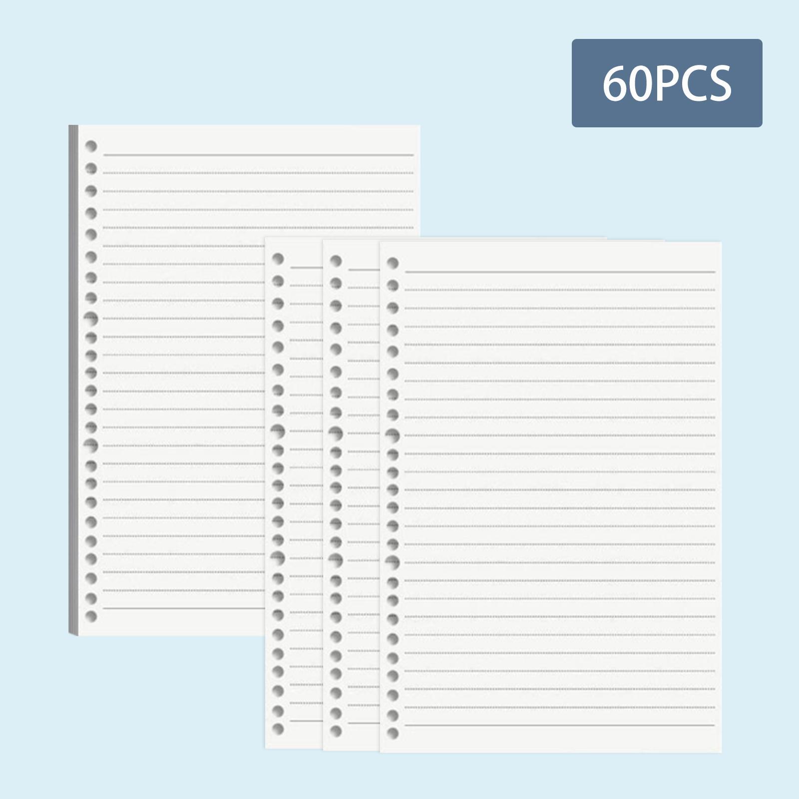 Refill Paper 60 Sheets Accessories Detachable Binder Paper for Binder