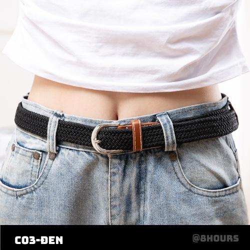 Thắt lưng vải dù co giãn bản nhỏ 2.5cm KC24 88k