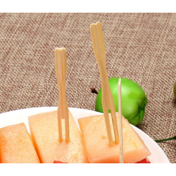 Bịch 100 ghim nĩa tre dùng 1 lần
