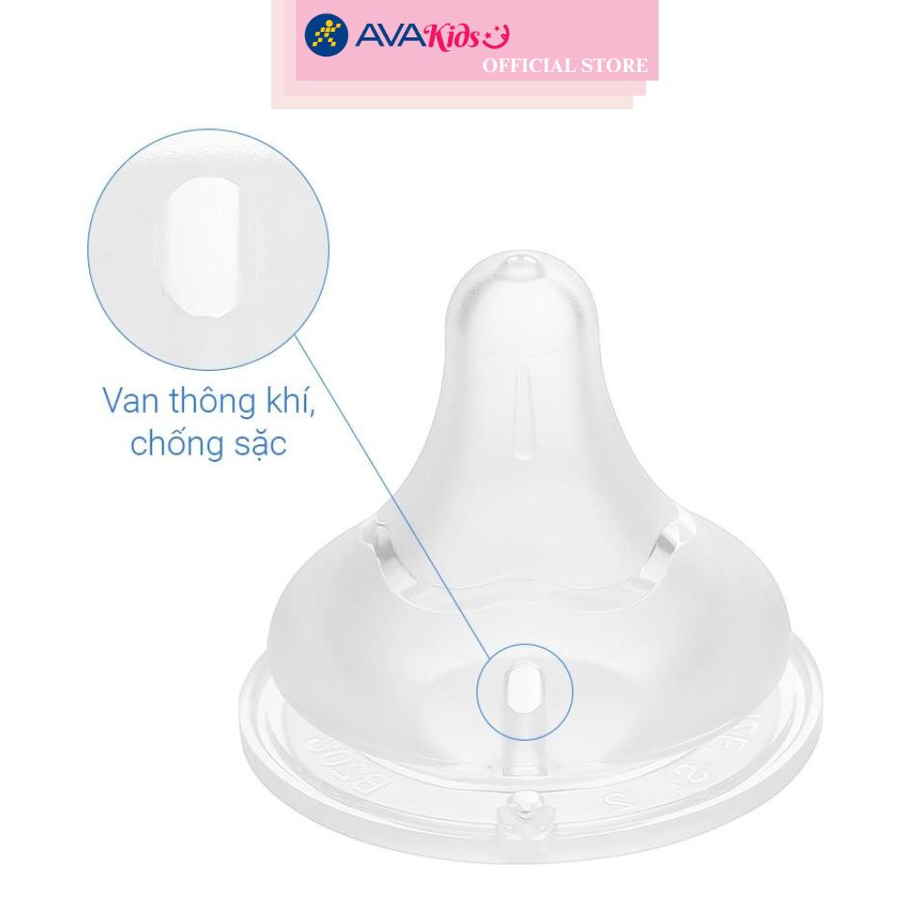 Bộ 2 núm ti Pigeon siêu mềm Plus WN3 cổ rộng size S (1 - 3 tháng)