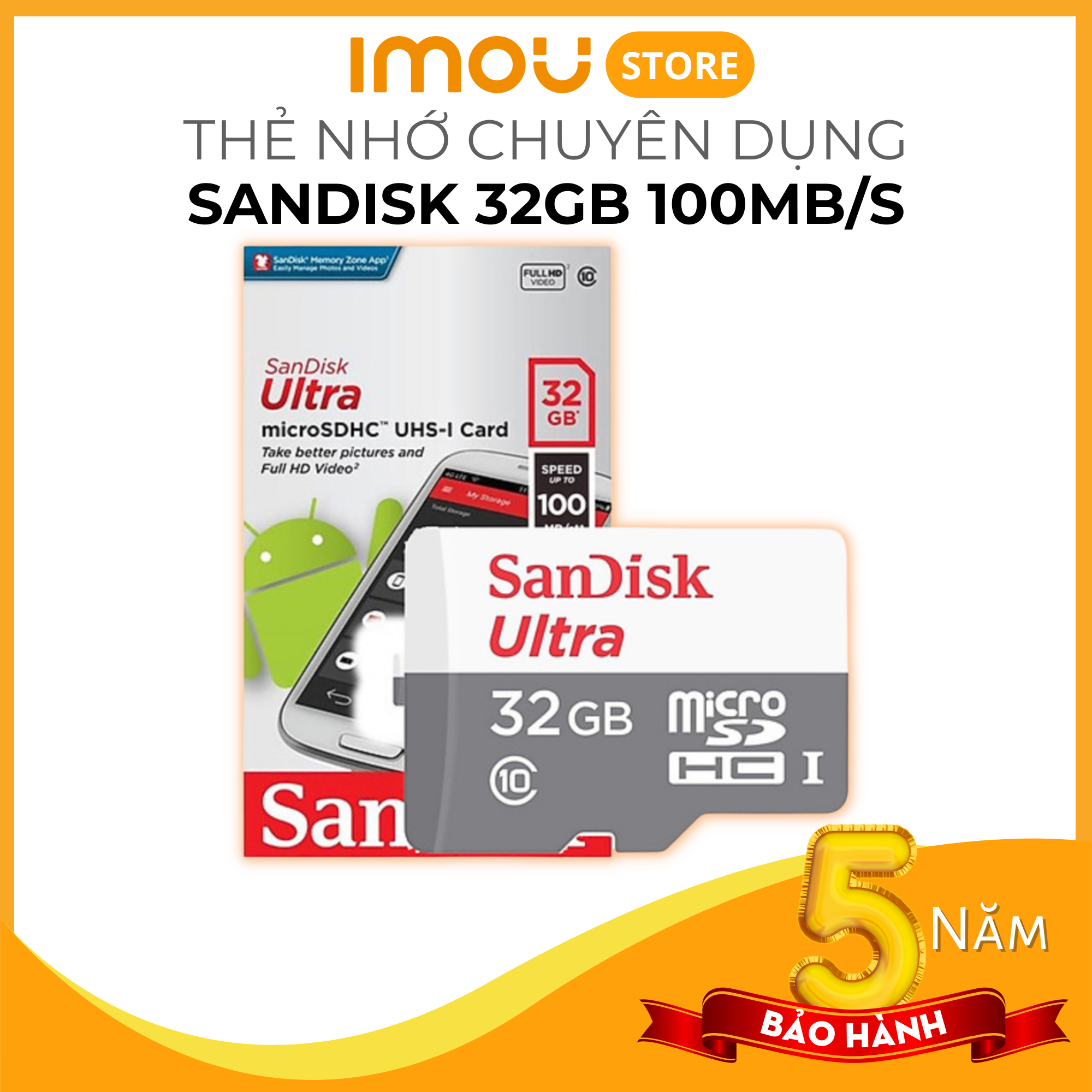 Thẻ Nhớ SanDisk Ultra MicroSDXC UHS-1 100 MB/s Class 10 32GB/64GB/128GB - Hàng Chính Hãng