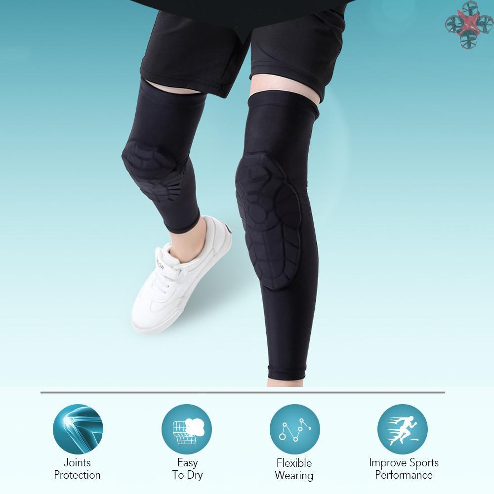 TOP Kids Compression Leg Sleeves Anti-Slip Leg Sleeves with Protective Knee Pads for Basketball Volleyball Skating