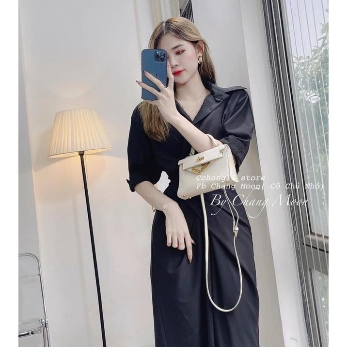 VÁY MANGO CHÉO VẠT ĐAI EO 2 MÀU