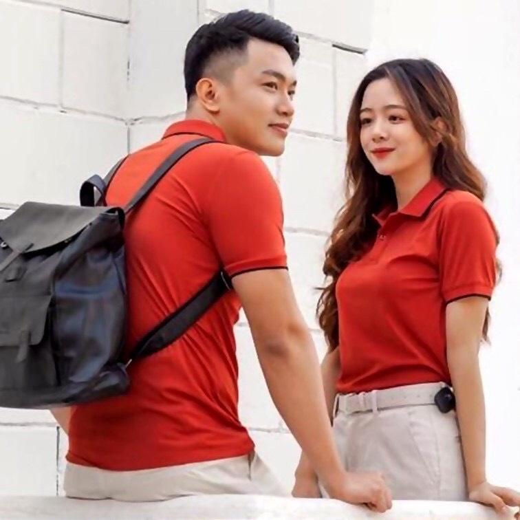 Áo Thun Nam Nữ Cổ Bẻ Phong Cách Hàn Quốc Vải Cá Sấu Sấu Mè Có Viền