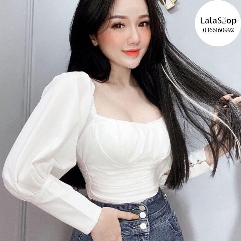 ÁO CROPTOP CÚP NGỰC TAY PHỒNG