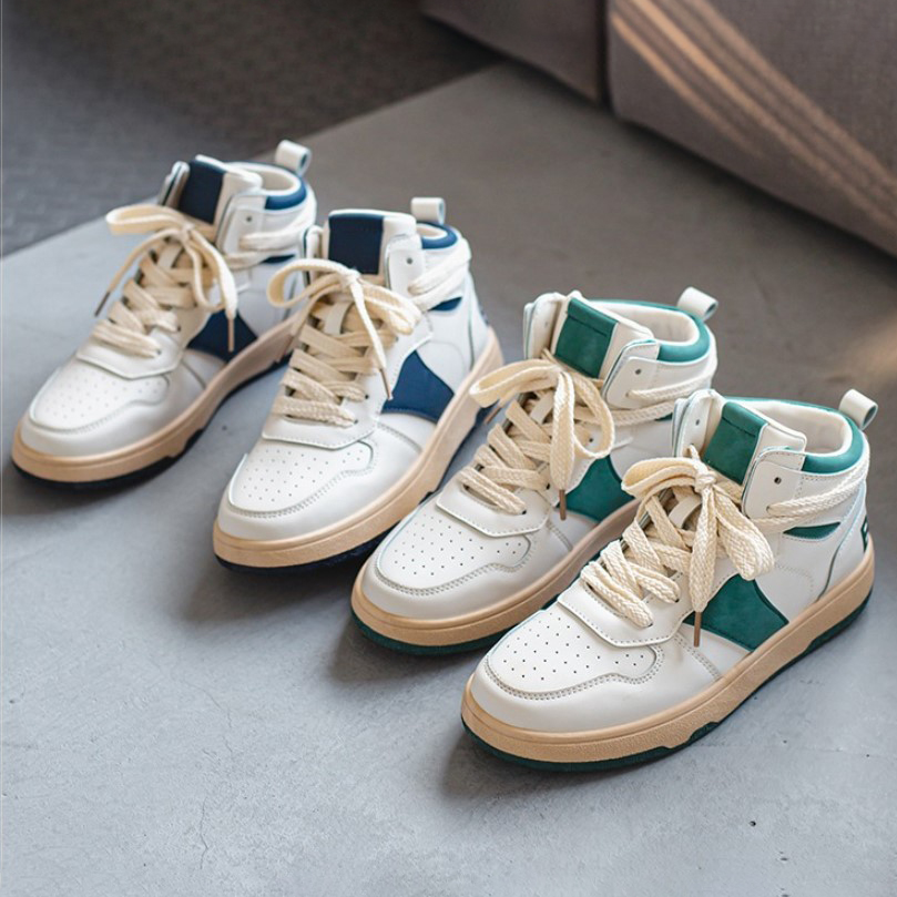 Giày Thể Thao Nam GEMI- Giày Sneaker Màu Xanh Lam - Xanh Lá Mẫu Mới 2022, Phong Cách Thời Trang Trẻ Trung, Cổ Cao - G5518