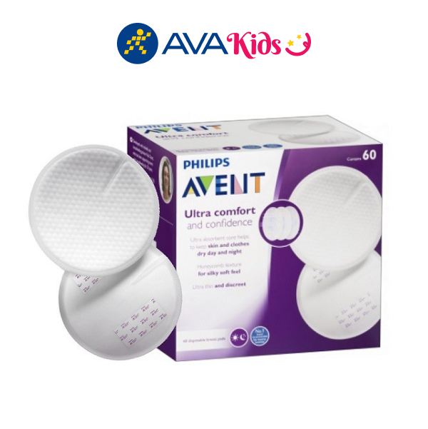 Miếng lót thấm sữa dùng 1 lần 60 miếng/hộp Philips Avent SCF254/61 - Hàng chính hãng