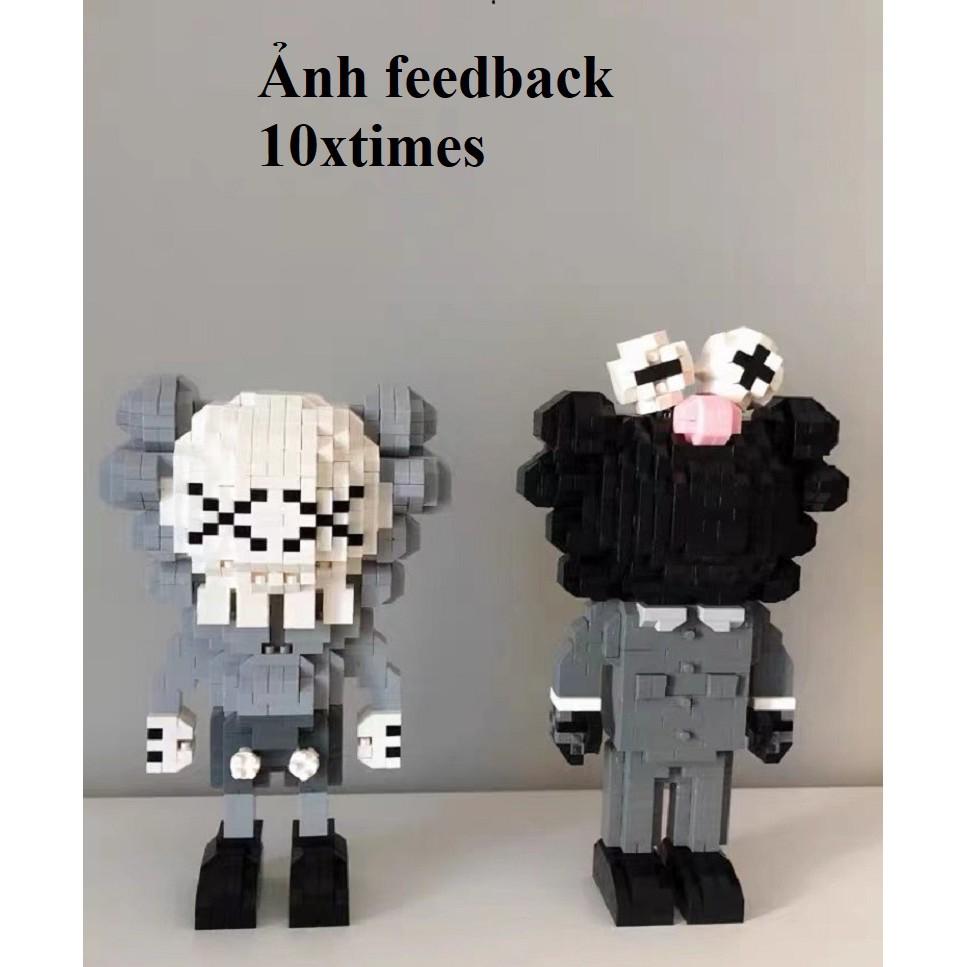 Đồ chơi lắp ráp (size 16cm) lego 3D đồ chơi giáo dục lắp ráp mô hình nhân vật Kaws bearbick dễ thương, quà tặng sinh nhật bạn trai gái