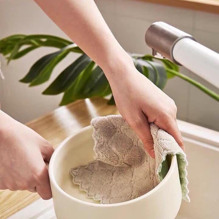 Combo 10 khăn lau đa năng 2 mặt siêu thấm hút nước