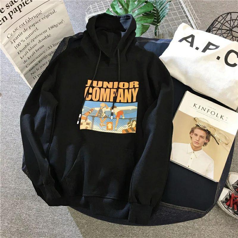 Áo hoodie nỉ Junior Company Ulzzang Unisex Form Rộng Phong cách Hàn Quốc,áo nỉ bông cotton phong cách Hàn Quốc forrm rộng unisex