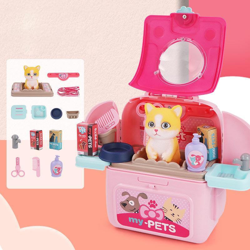 Pretend Play Backpack Role Play Toy Children School Games Gift