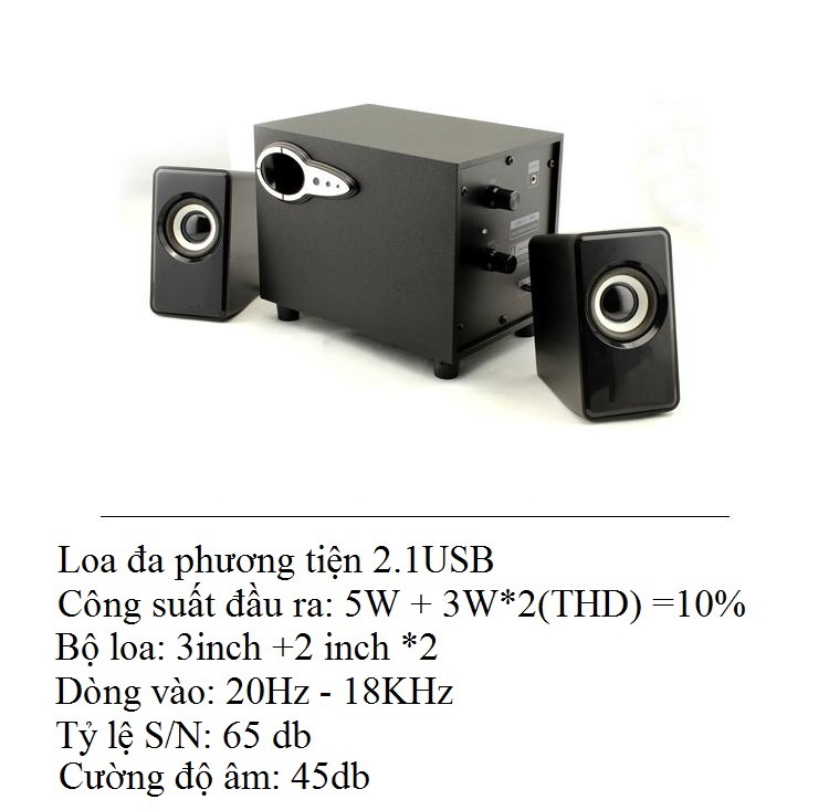 BỘ 3 LOA VI TÍNH ĐỂ BÀN JT2806 ÂM THANH SỐNG ĐỘNG - hàng Cao Cấp