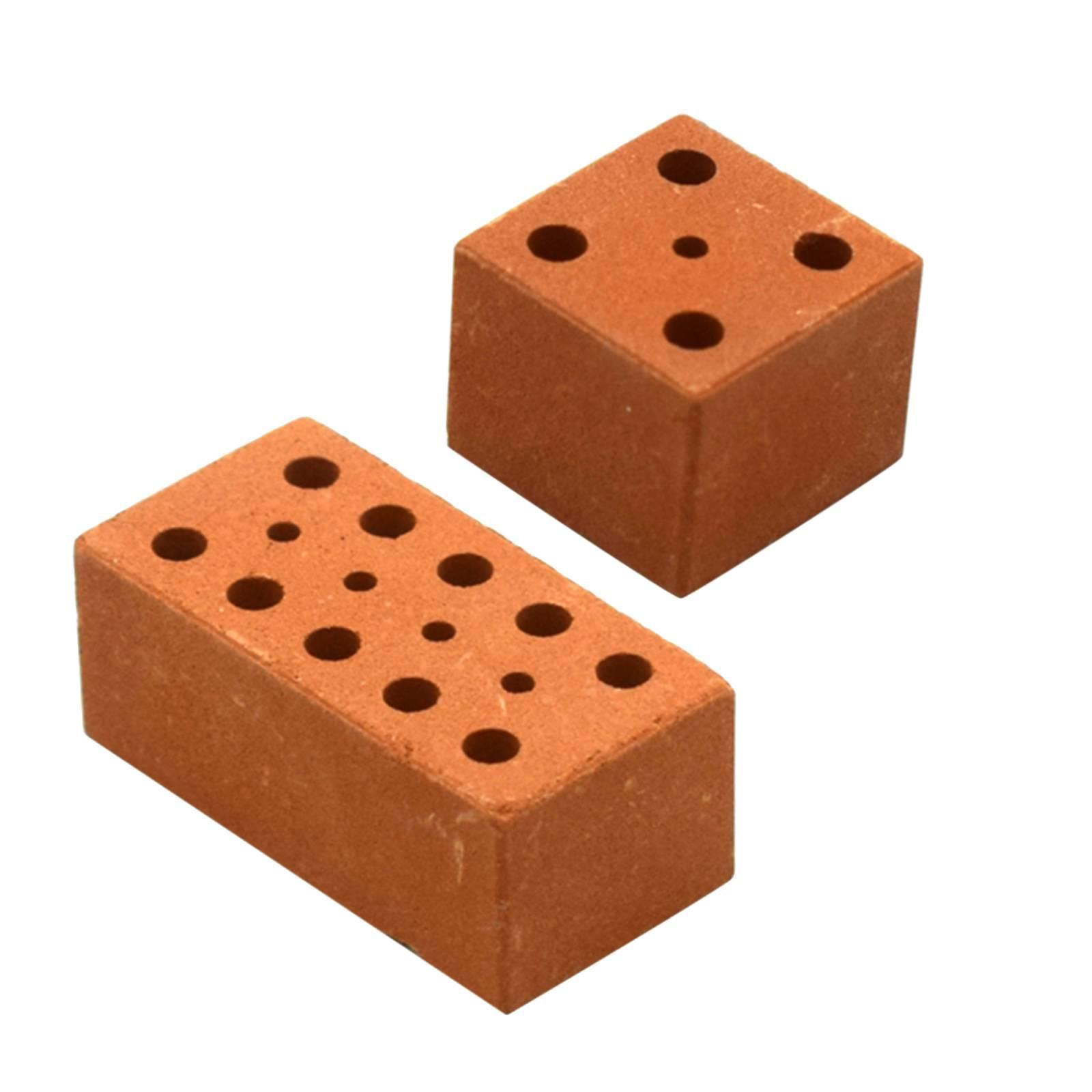 40pcs Miniature Red Bricks Mini Fake Bricks for Model Building DIY Materials