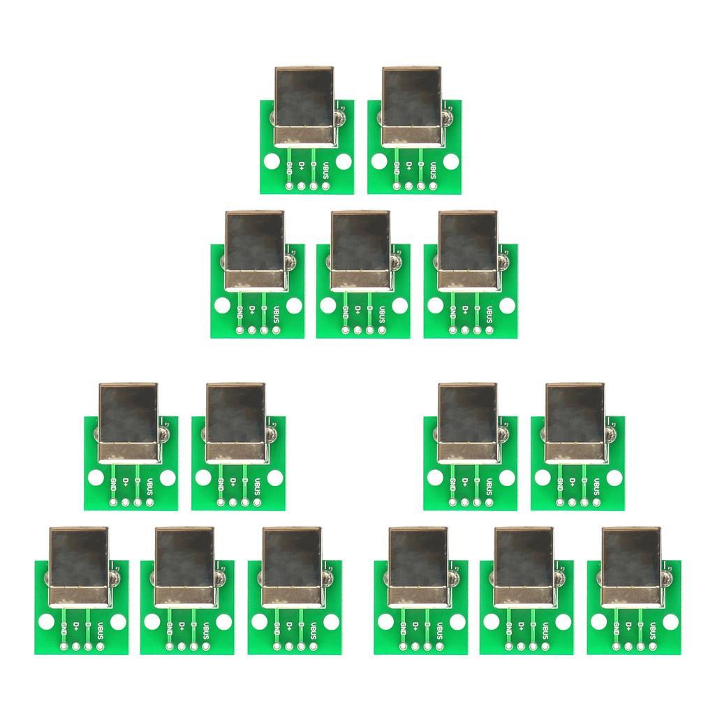 15 Pcs USB Type B Female Socket Breakout Board To DIP Connector Tiny Parts