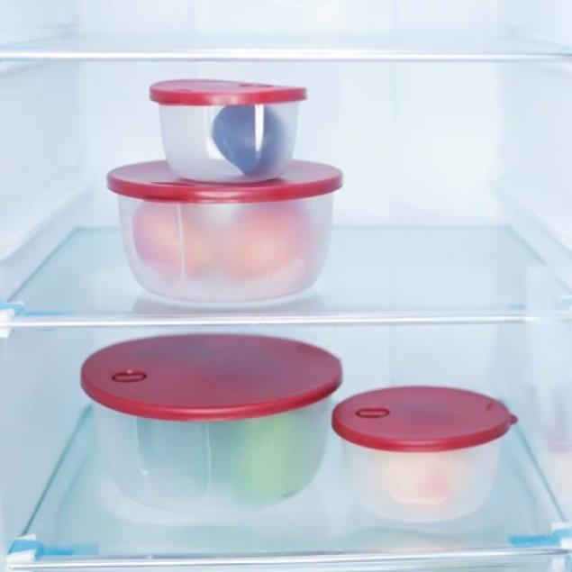 Bộ 3 bát nhựa để lò vi sóng đựng thức ăn trong tủ lạnh đa năng cao cấp