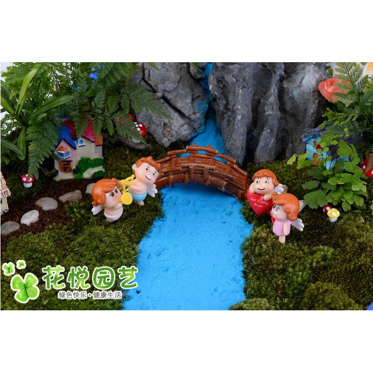 Combo mô hình 04 thần tình yêu Cupid trang trí tiểu cảnh, móc chìa khóa, DIY