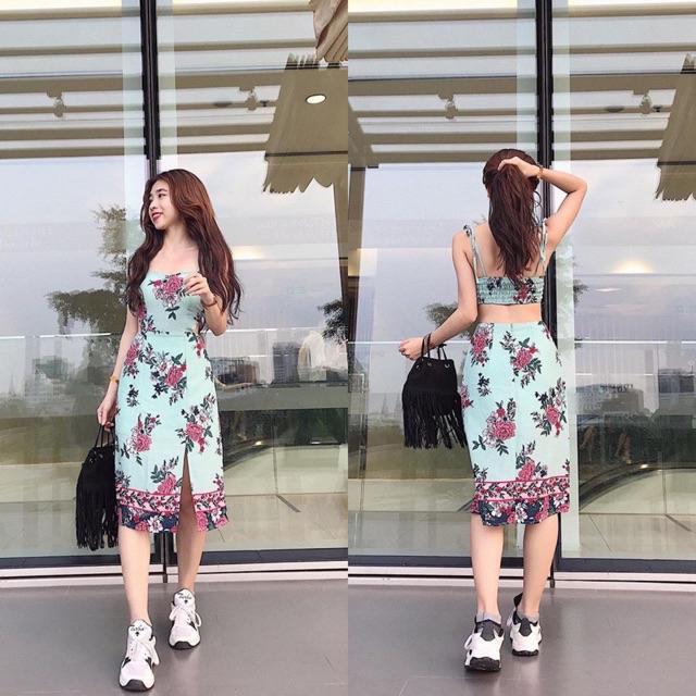 ĐẦM HOA 2 DÂY LỤA NHẬP XỊN XÒ DÃ MAN nhà MÓM STORE đây ạ
