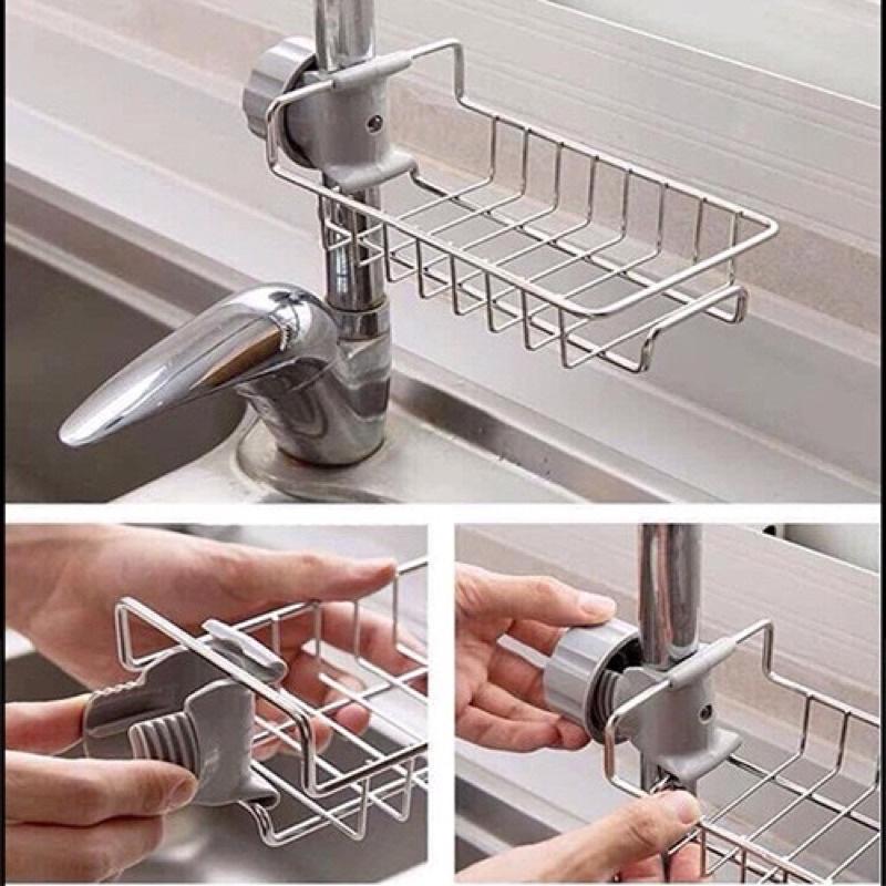 Kệ Đựng Đồ Rửa Chén Inox Gắn Vòi Tiện Lợi