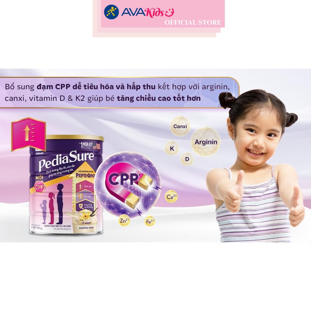 Sữa bột Abbott PediaSure BA hương vani 850g (1 - 10 tuổi)