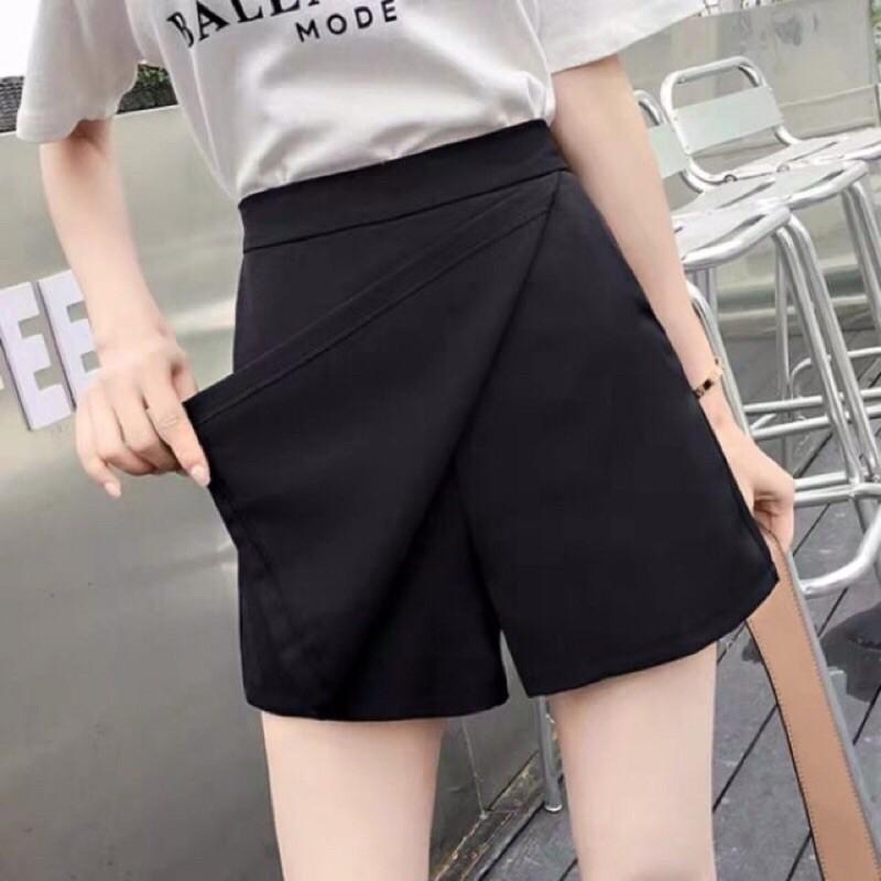 Quần đùi nữ giả váy lưng cao cạp chun cực xinh - Quần short nữ ngắn from dáng quần nữ váy mặc công sở thể dục tập gym