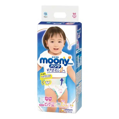 Tã Quần Cao Cấp Moony Nhật Bản Bé Gái XL38 (38 Miếng)