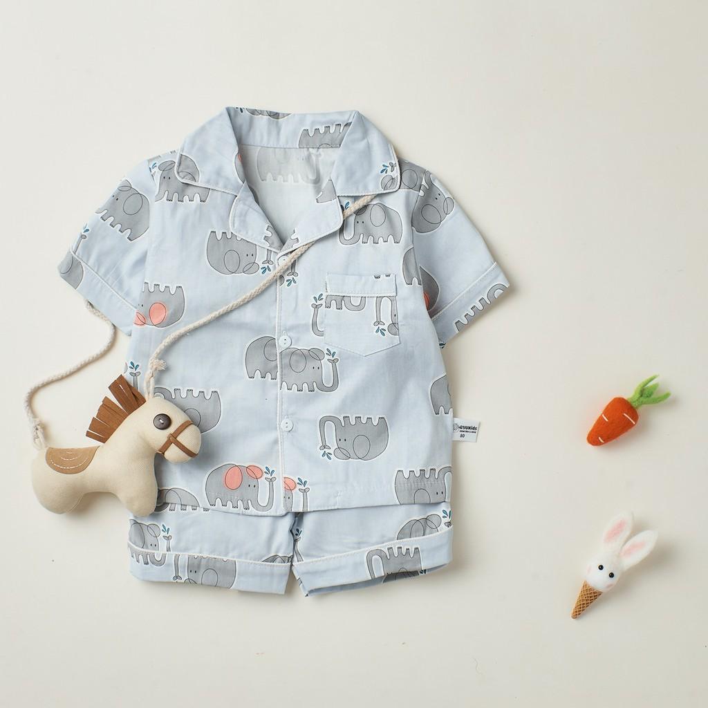 Bộ Pijama cộc tay Cho Bé trai , bé gái - chất liệu cotton thoáng mát BR21002 - MAGICKIDS