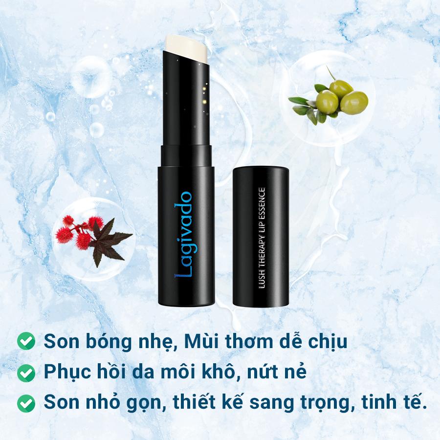 Son dưỡng môi không màu Hàn Quốc Lagivado chính hãng giúp phục hồi môi khô, thâm, nứt nẻ dành cho cả nam nữ Lush Therapy Lip Sen dạng thỏi