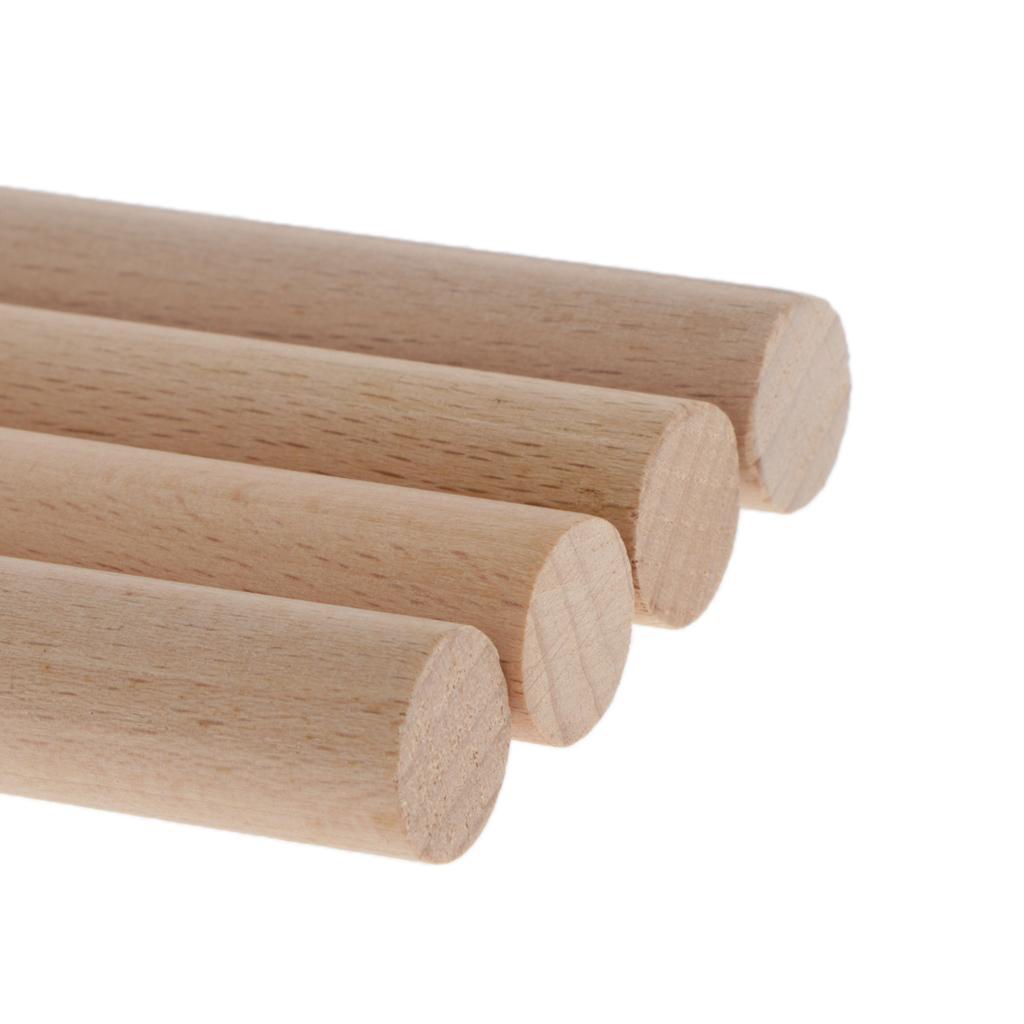 4/20Pcs Round Rod Dowel Unfinished DIY Wood Modelling