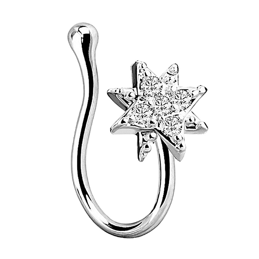 Fake Nose Rings 18G Faux Fake Lip Ear Nose Septum Rings silver
