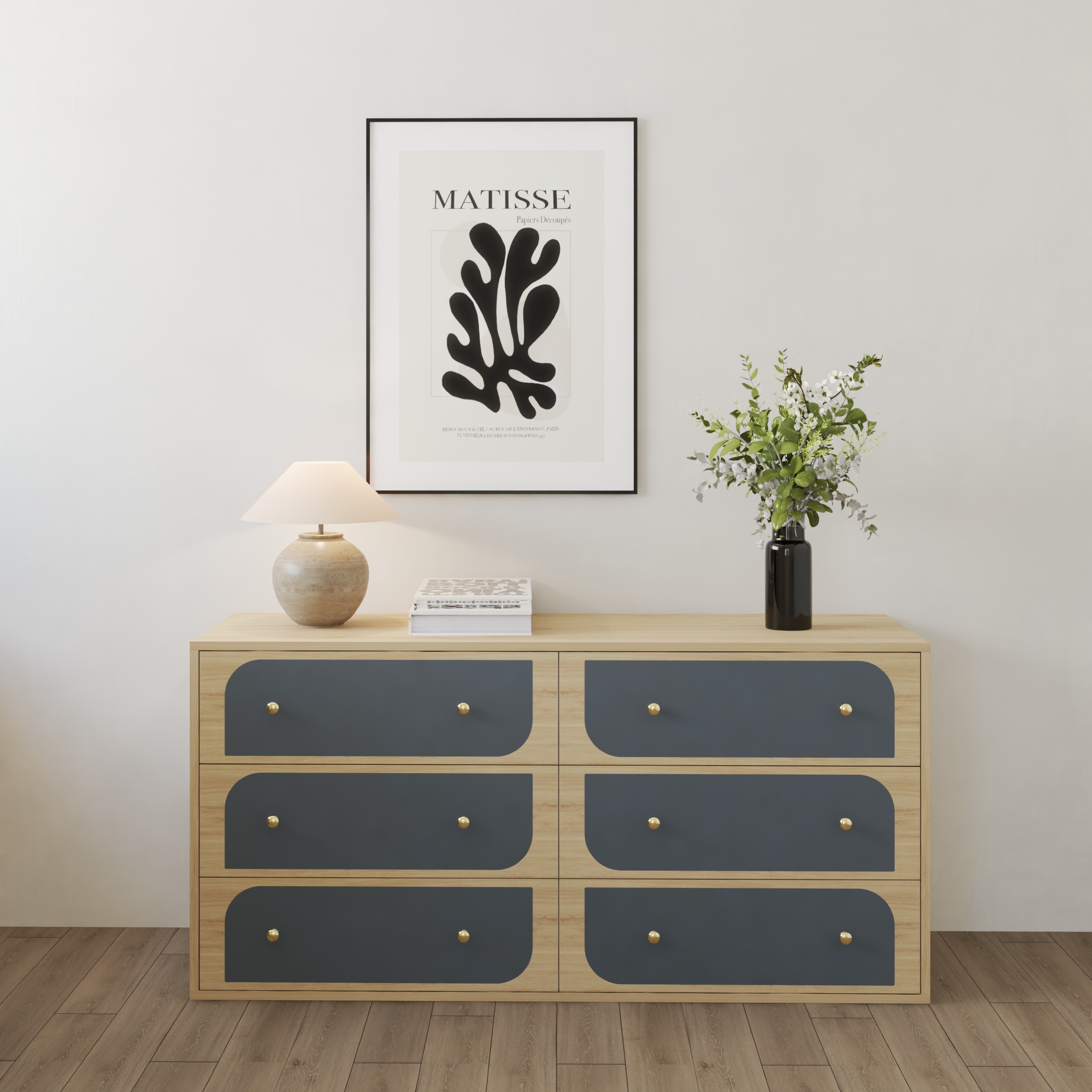 [Happy Home Furniture] BANA, Tủ đựng đồ 6 ngăn kéo, 140cm x 45cm x 68cm ( DxRxC), THK_123
