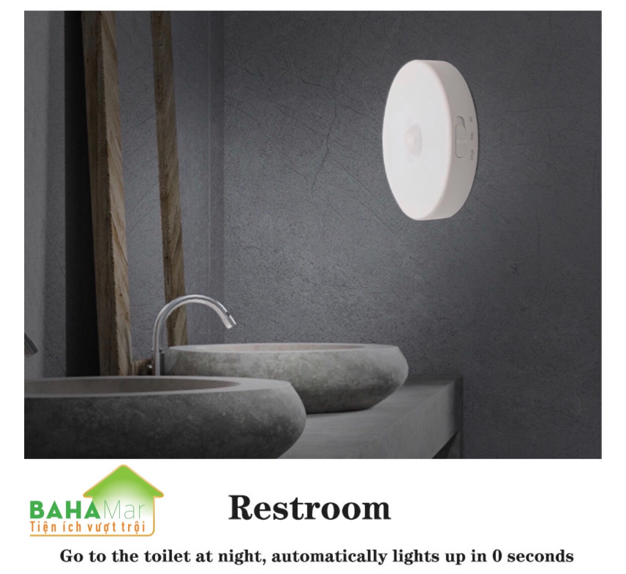 ĐÈN LED THÔNG MINH CẢM BIẾN HỒNG NGOẠI VỚI CHUYỂN ĐỘNG CƠ THỂ QUA ĐỂ BẬT SÁNG BAN ĐÊM BAHAMAR tự động bật sáng khi có chuyển động trong góc 120 đô