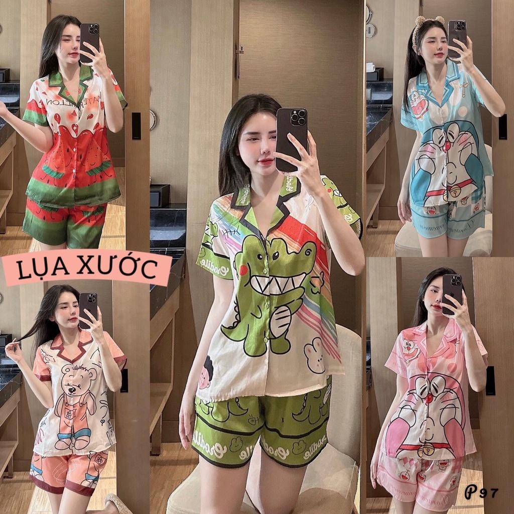 Lụa xước ánh kim bộ đồ ngủ áo cộc quần đùi nhiều mẫu siêu hot HHC Store