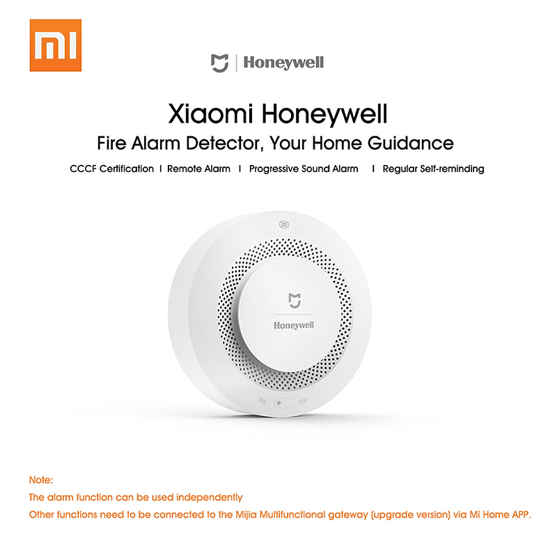 Thiết bị báo cháy Xiaomi Mijia Honeywell chính hãng Cảm biến khói nhạy cảm An ninh gia đình Zigbee Work With Gateway - Màu trắng