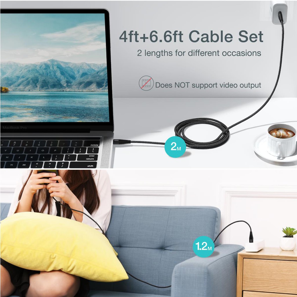 Dây cáp sạc Type C sạc nhanh 60W chuẩn PD 3.0 Type C to Type C hiệu CHOETECH XCC-1003 - hàng nhập khẩu