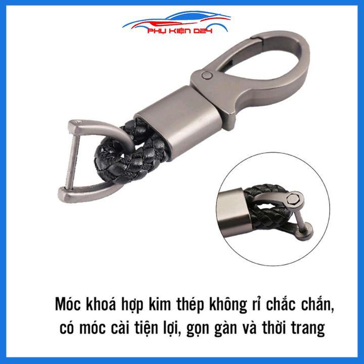 Ốp vỏ bọc chìa khóa xe Attrage sợi nhựa cacbon kèm móc treo Inox