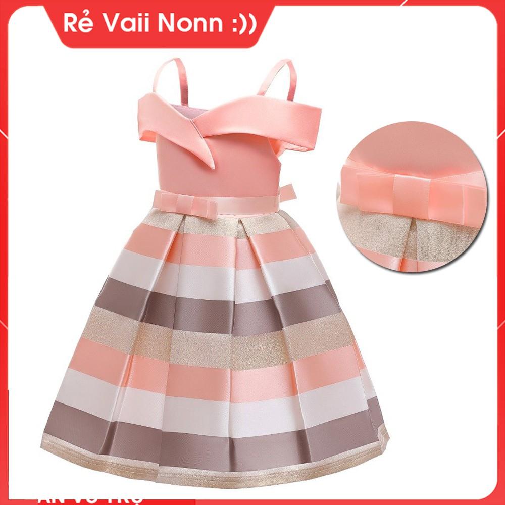 Đầm công chúa bé gái -Váy đầm công chúa cho bé gái dễ thương- đầm trễ vai bé gái