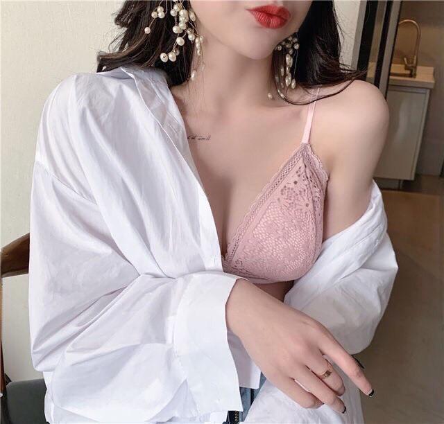 Áo Bra Ren Hoa Mini Mút Mỏng Cài Sau 7338