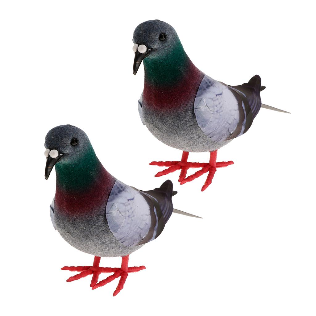 2X Nhân Tạo Bọt Lông Vũ Nhiều Màu Bồ Câu Trang Trí Vật Trang Trí Chim Trang Trí