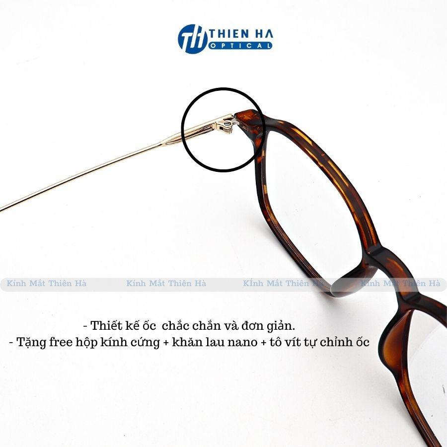 Gọng kính cận vuông nam nữ THIÊN HÀ OPTICAL form vuông càng kim loại mảnh chắc chắn nhẹ màu sắc trẻ trung TH1968