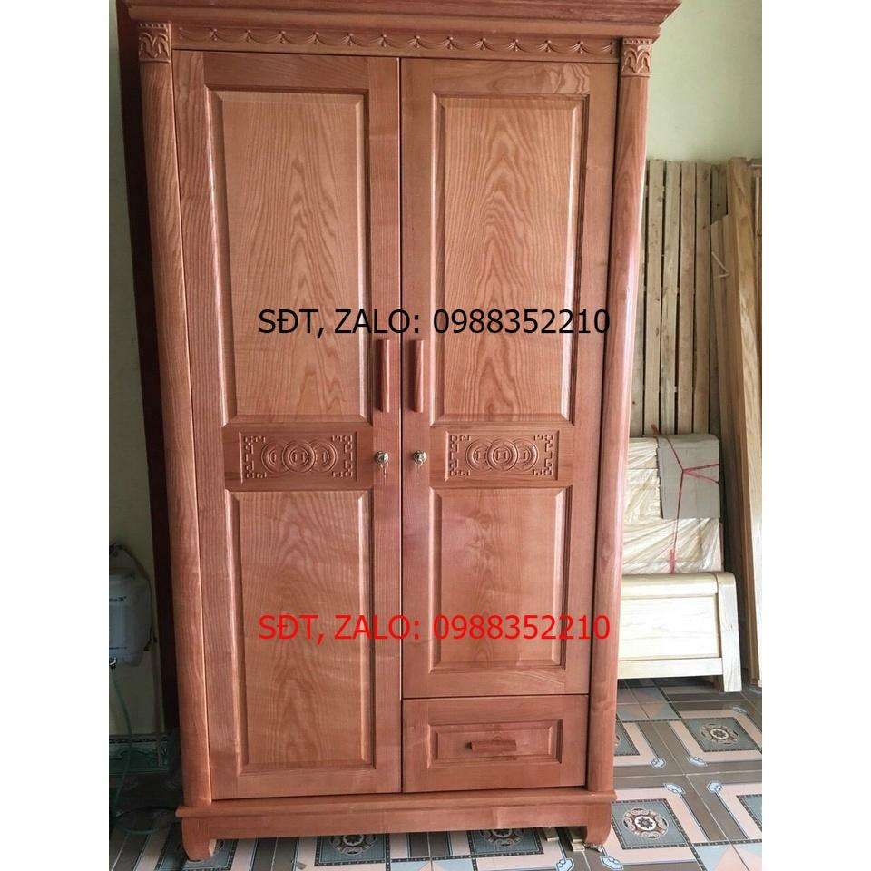 Tủ quần áo 2 cánh gỗ sồi Nga