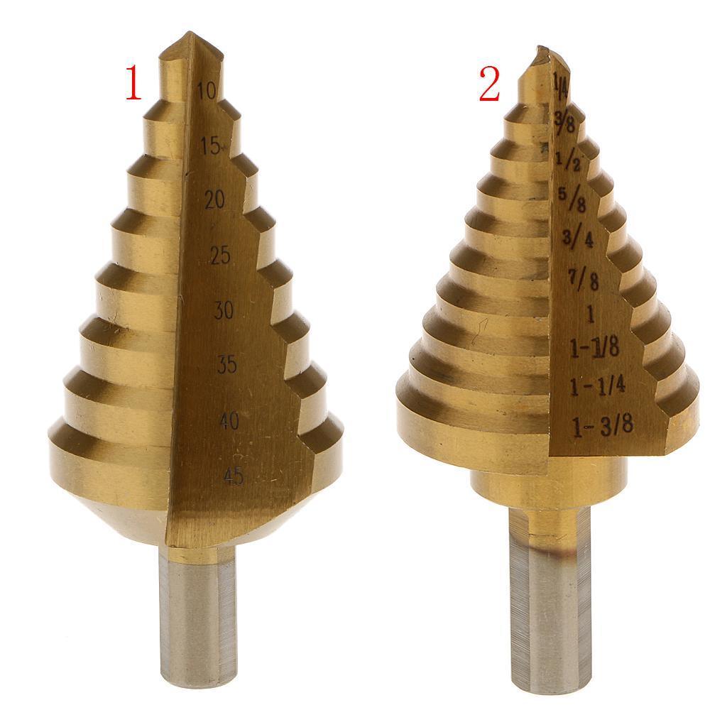HSS Titanium Step Cone Drill Bit Hole Cutter 10mm-45mm HSS For Sheet Metal
