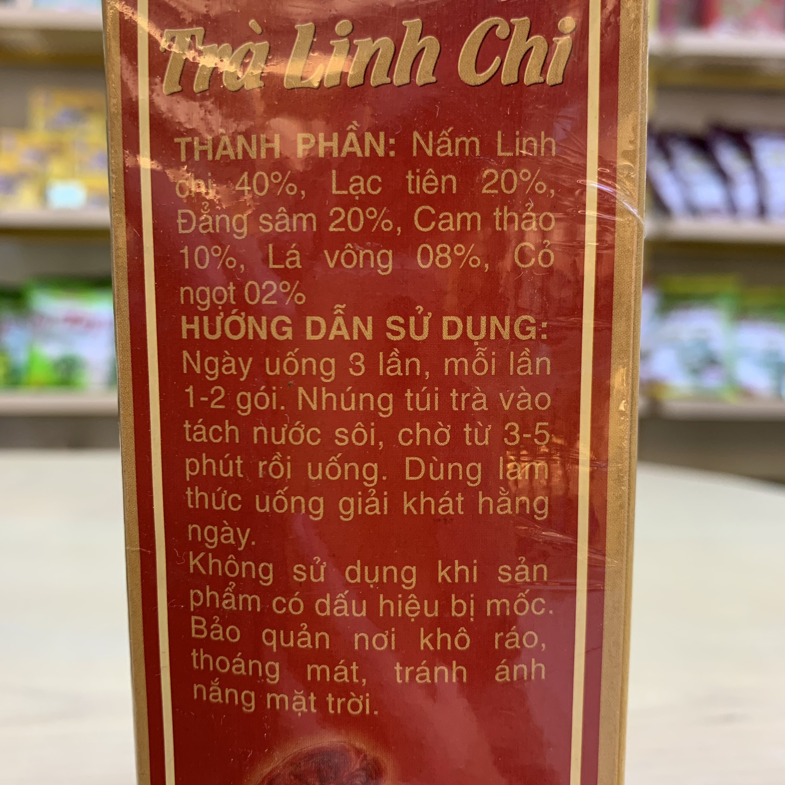 Trà Linh Chi Túi Lọc Vĩnh Tiến Hộp (50 gói x 2g) - Nâng cao miễn dịch, tốt cho người huyết áp cao.